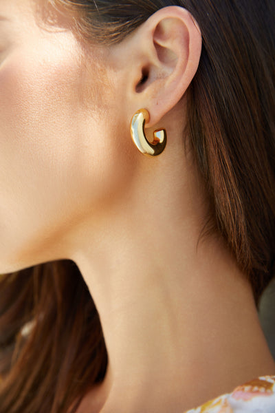 18K Gold Plated On Trend Earrings Gold