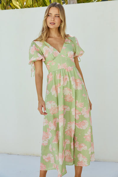 Blossom Season Maxi Dress Green