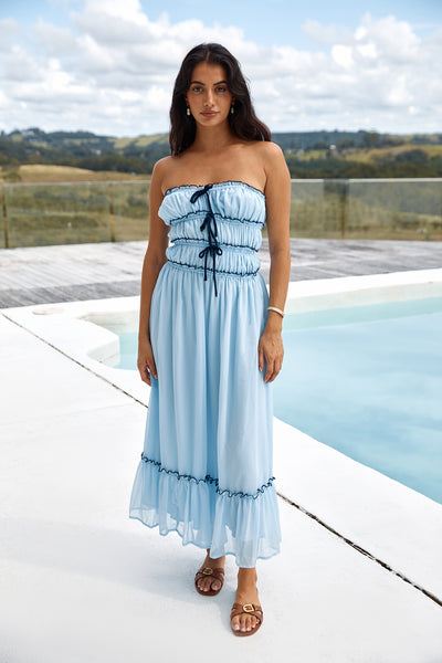 Talulah Strapless Maxi Dress Blue