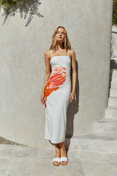 Bouquet Blooms Maxi Dress Orange