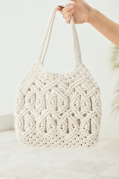 Wanderlust Wonders Knitted bag Natural