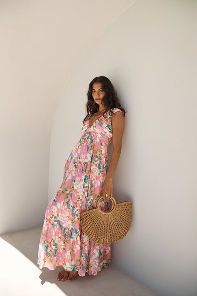 Blossoming Love Maxi Dress Pink