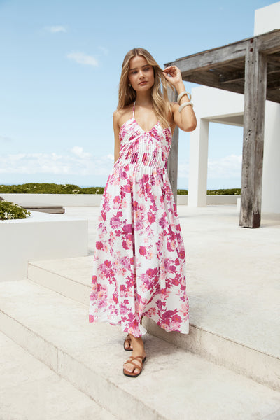 Cross My Heart Halter Maxi Dress Pink