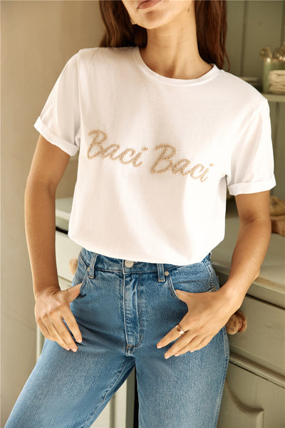 Baci Baci T-Shirt Top White