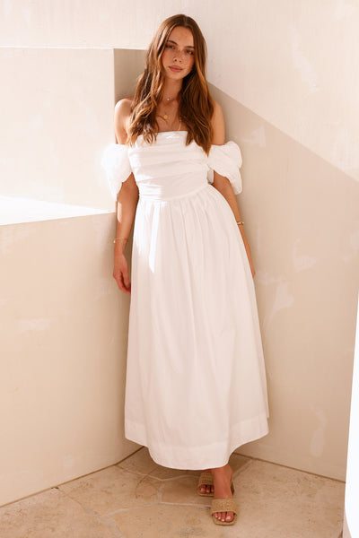 Bella Off-Shoulder Maxi Dress White