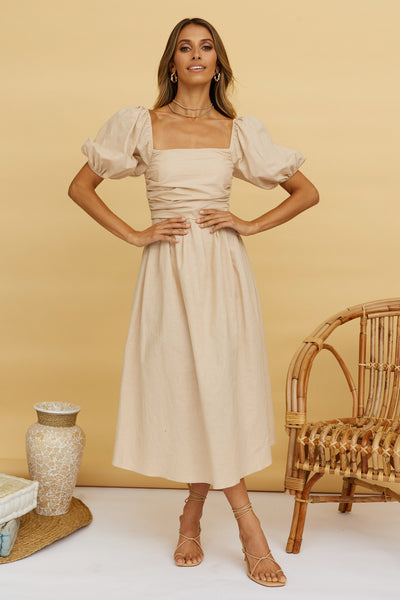 Delfino Maxi Dress Tan