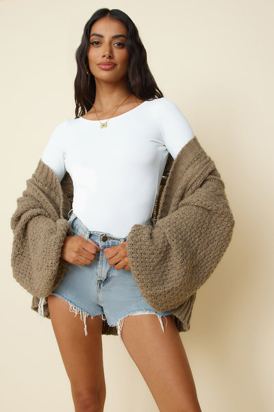 Shining Light Knit Cardigan Brown