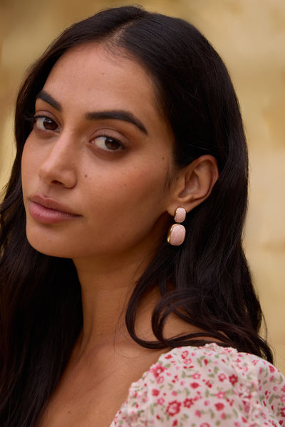 Rose Drops Earrings Pink