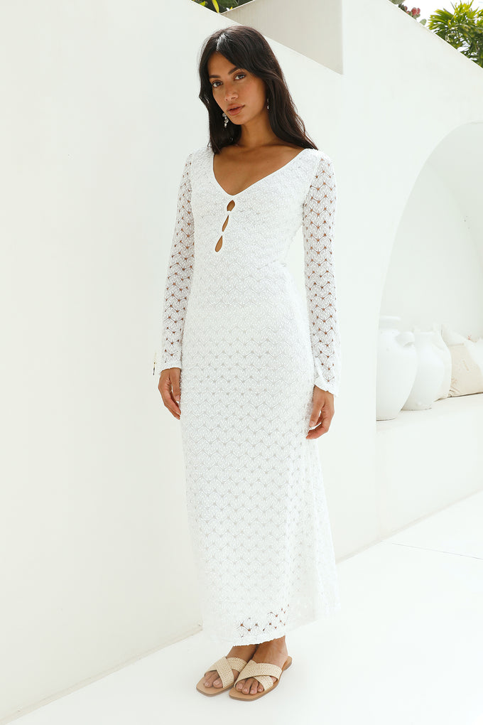 Ivory Moon Maxi Dress White