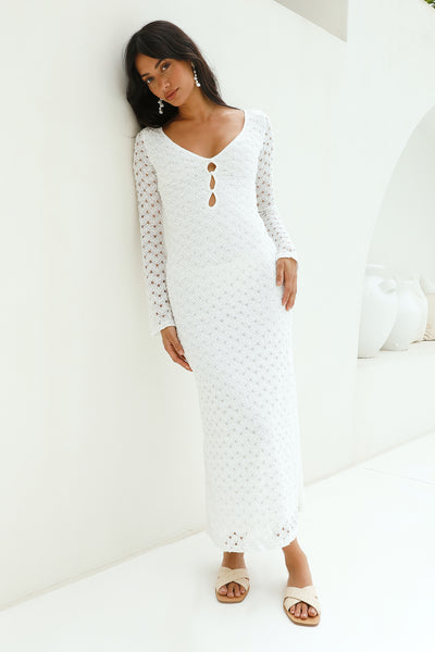 Ivory Moon Maxi Dress White