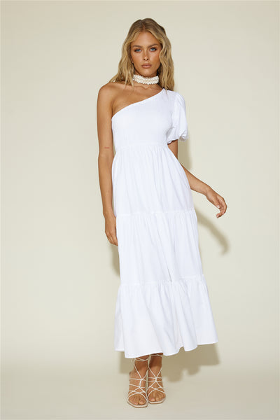 Strawberry Daiquiri Maxi Dress White