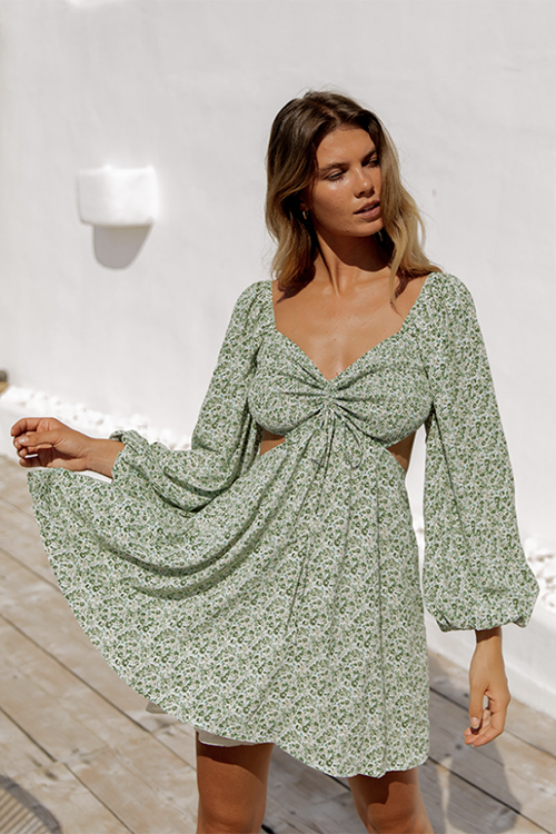 Leora Midi Dress Green | Fortunate One