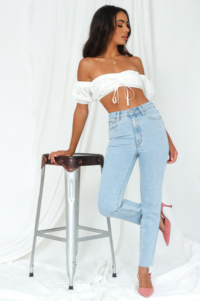 High Slim Mom Jeans Light Denim