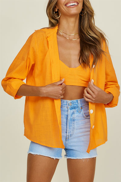 About Last Night Shirt Set Orange