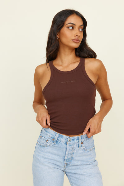 ABRAND A Baby Rib Tank Top Cocoa Brown