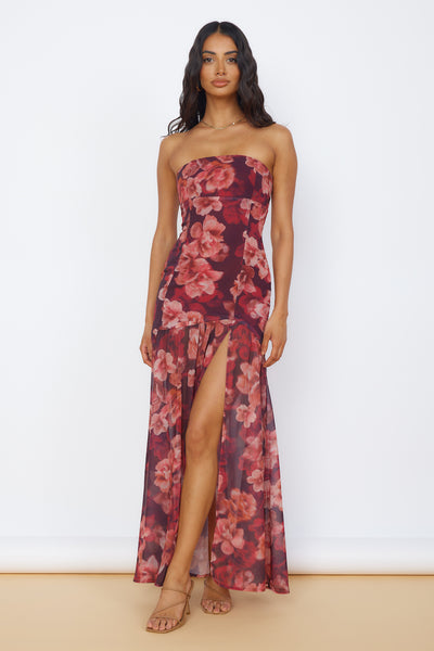 RUNAWAY THE LABEL Avril Maxi Dress Wine