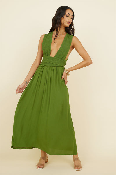 By The Ocean Midi Dress Green