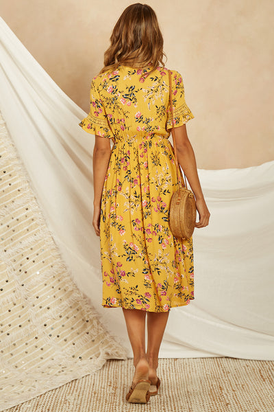 Ashler Hills Midi Dress Mustard