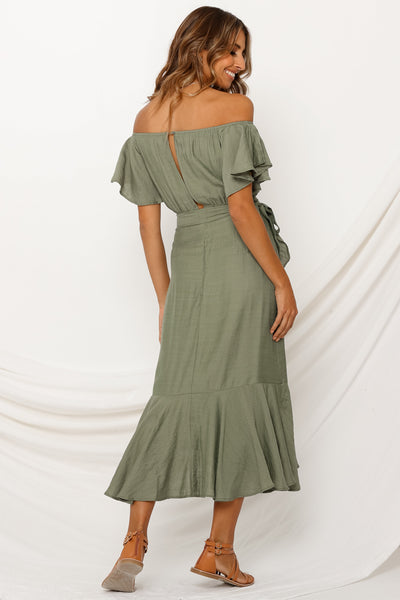 Summer In Turin Maxi Dress Olive